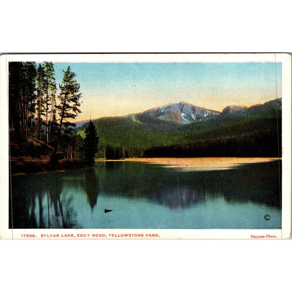 Sylvan Lake in Cody Road Yellowstone National Park Vintage Postcard SP17-18